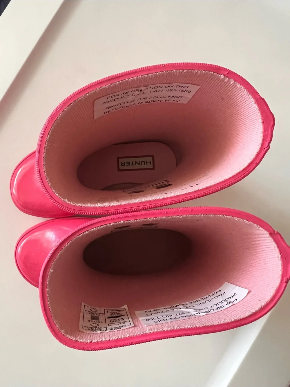 Hunter Pink Kids Gloss Rain Boots